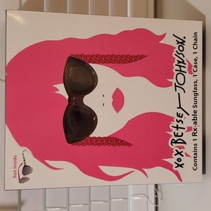 NWT Betsy Johnson Sunglasses, Case, & Chain